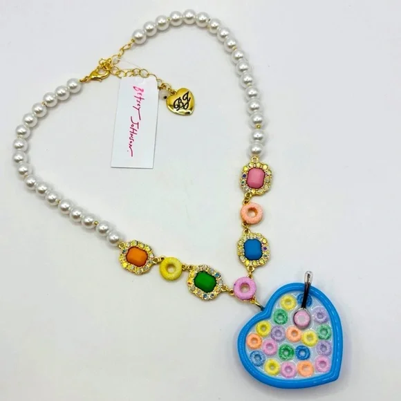 New Betsey Johnson CEREAL NECKLACE MULTI